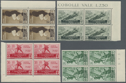 ** Italien: 1934, Military Medal, 10c. To 4.50l., Complete Set Of 20 Values As Blocks Of Four, Unmounted Mint. Mi - Marcophilia