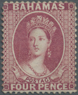 * Bahamas: 1863-77 QV 4d. Bright Rose, Wmk Crown CC, Perf 14, Unused With Part Original Gum, Fresh And Fine. B.P.A. Cert - 1963-1973 Autonomie Interne