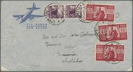 Br Italien: 1948, 100 Lit. (3) And 20 Lit. (pair) Tied "DESTO 11 12 48" To Air Mail Cover To Hobart/Tasmania, Unu - Marcophilie