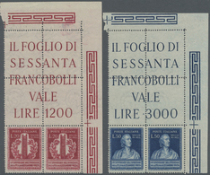**/ Italien: 1949, 150. Jahrestag Der Erfindung Der Voltaschen Säule 20 L Und 50 L In Postfrischen Luxuseckrandpaa - Marcophilia
