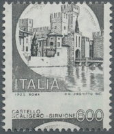 ** Italien: 1980 "Castello Scaligero" 600l. With Colour Blue-green Missing (Castello Nero) And Perforation Shifte - Marcophilia