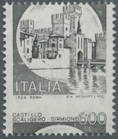 (*) Italien: 1980, 600 L Scaliger-Kastell, Simione, In Black Without Green Color And Misperforated, Without Gum, C - Marcophilia