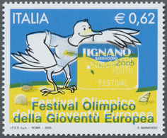 ** Italien: 2005, 0.62 € Sport Games Of European Olympic Youth Showing Variety "missing Red Colour", Unmounted Mi - Marcophilie