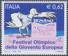 ** Italien: 2005, 0.62 € Sport Games Of European Olympic Youth Showing Variety "missing Yellow Colour", Unmounted - Marcophilia