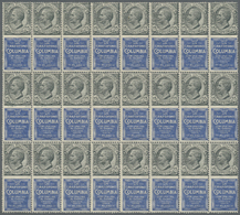 ** Italien - Zusammendrucke: 1924, Francobolli Pubblicitari 15c. Grey Blue "COLUMBIA" Block Of 24, Mint Never Hin - Unclassified