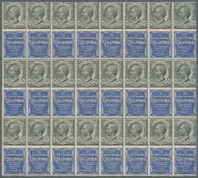 ** Italien - Zusammendrucke: 1924, Francobolli Pubblicitari 15c. Grey Blue "COLUMBIA" Block Of 24, Mint Never Hin - Non Classificati