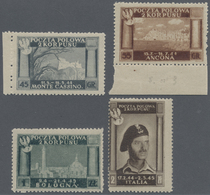 ** Italien - Militärpostmarken: Feldpost: 1945, "POCZTA POLOWA 2. KORPUSU" 45 Gr., 55 Gr., 1 Zt. And 2 Zt. Mint N - Posta Militare (PM)