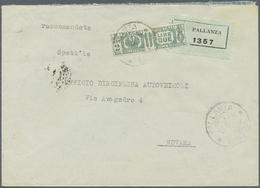 Br Italien - Paketmarken: 1944, 18.6. 2 Lire Unseparated Parcel Stamp Used As Ordinary Stamp On Registered Letter - Pacchi Postali