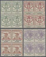 ** Italien - Portofreiheitsmarken: 1924, ASSOC. BIBLIOTECHE BOLOGNA Issue Complete Set Of Four Values In Blocks O - Franchise