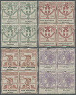 ** Italien - Portofreiheitsmarken: 1924, ASSOC. BIBLIOTECHE BOLOGNA Issue Complete Set Of Four Values In Blocks O - Franchigia