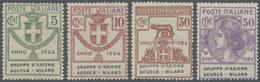 ** Italien - Portofreiheitsmarken: 1924, GRUPPO DAZIONE SCUOLE MILANO Issue Complete Set Of Four Values, Mint Nev - Franchise