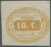 ** Italien - Portomarken: 1863, 10 C Yellow Mint Never Hinged, Signed And Cert. Carraro, Mi * Already 2.000.- (Sa - Postage Due