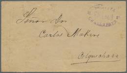 Br Bolivien: 1870 (ca.), Stampless Cover With Violet Oval Hs. 'BOLIVIA / FRANCA / CHALLAPATA' Addressed To Colquechaca,  - Bolivie