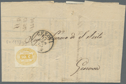 Br Italien - Portomarken: 1863/1868 Five Letters With Non Canceled Porto Stamps (clearly Visible Different Colour - Segnatasse