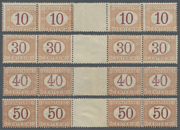 ** Italien - Portomarken: 1890/1894, 10c., 30c., 40c. And 50c., Four Values In Horiz. Gutter Pairs, Normally Perf - Postage Due