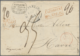 Br Brasilien: 1845. Stampless Envelope Addressed To France Cancelled By British Post Office Rio De Janeiro ‘Feb 2nd 1845 - Other & Unclassified