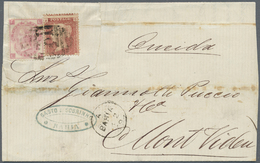 Br Brasilien: 1869, Folded Mouning Letter Bearing British 1 D Red (pl. 85) And 3 D. Rose (pl. 5) Tied By Numeral "8" And - Autres & Non Classés