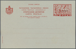 GA Italienische Besetzung 1941/43 - Griechenland: 1941, CORFU, Stationery Card 5dr. Red With "CORFU" Overprint, U - Cefalonia & Itaca