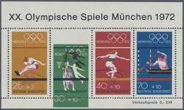 ** Bundesrepublik Deutschland: 1972, Olympiade-Block Mit Abart "Farben Schwärzlichsmaragdgrün Und Hellk - Andere & Zonder Classificatie
