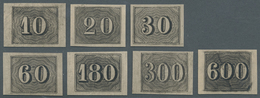 (*) Brasilien: 1910, 10 Rs To 600 Rs Excl. 90 Rs, 7 Reprints On Thick Ungummed Paper. - Autres & Non Classés