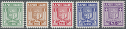 ** Italien - Alliierte Militärregierung - Campione: 1944, 0.05 Fr To 1.00 Fr Coat Of Arms Complete With Plate Fla - Unclassified