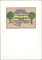 Bundesrepublik Deutschland: 1991, Historische Posthäuser: Unverausgabte Original-Essay-Zeichnung Des - Andere & Zonder Classificatie