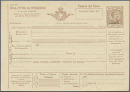 GA Italienische Post In Der Levante: 1908: Fünf Paketkartenganzsachen (60 C - 2,70 L ), Je Ungebraucht, Selten. ÷ - General Issues