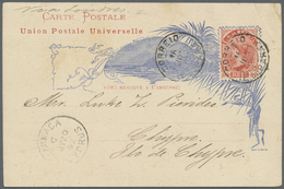 GA Brasilien - Ganzsachen: 1892. Brazil Postal Stationery Card 80r Red Cancelled By Para Double Ring Addressed To Cyprus - Entiers Postaux