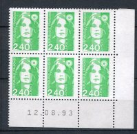 4873  FRANCE   N°  2820**   Marianne Du Bicentenaire   2f40  Vert   Du  12/8/93    SUPERBE - 1990-1999