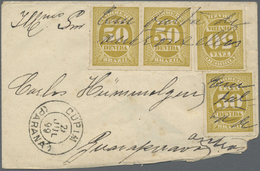 Br Brasilien - Besonderheiten: 1899, Small Envelope From CUPIN (PARANA) Franked With Four 50 D. Tax Stamps And Handwritt - Altri & Non Classificati