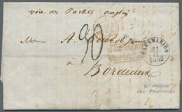 Br Britisch-Guyana: 1852. Stampless Envelope Written From Cayenne (French) Dated '18th October 1852' With Paramaribo (21 - Guyana Britannica (...-1966)