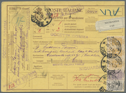 GA Italien - Ganzsachen: 1923/1926 Six Parcel Cards From Italy To Istanbul / Constantinople. Turkish Stamps On Th - Stamped Stationery