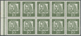 ** Bundesrepublik - Zusammendrucke: 1961, Dürer 10 Pfg., H-Blatt Rand Links Durchgezähnt, 5 Zähnungslöc - Se-Tenant