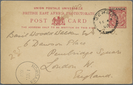 GA Britisch-Ostafrika Und Uganda: 1902. Uganda Postal Stationery Card One Anna Red Cancelled By Mengo Date Stamp '14th A - Protectorats D'Afrique Orientale Et D'Ouganda