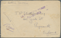 Br Britisch-Ostafrika Und Uganda: 1916. Stampless Envelope Addressed To England Endorsed 'On Active Service' Cancelled B - Protectorats D'Afrique Orientale Et D'Ouganda