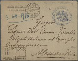 Br Italien - Besonderheiten: 1905/1916, 3 Unfranked Registered Letters From Italian Consulate In Cairo, All With - Non Classificati