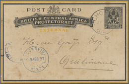 GA Britisch-Zentralafrika: 1897. Postal Stationery Card 2d Black (external) Addressed To Portuguese Africa Cancelled By  - Autres & Non Classés