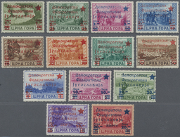 ** Jugoslawien - Volksrepubliken 1945: Montenegro: Überdrucke Mit Frei-Flug- Und Portomarken Komplett. Insgesamt - Autres & Non Classés