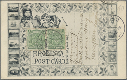 Br Britische Südafrika-Gesellschaft: 1898, Coat Of Arms 1/2 D. Green, Two Single Stamps Tied By Cds. "BULAWAYO RHODESIA  - Non Classificati