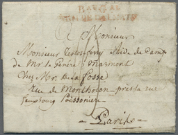 Br Kroatien - Vorphilatelie: ARMEE DE DALMATIE: 1808, "B.AU G.AL ARM DE DALMATIE", Double Line In Red On Folded L - Croatia