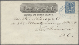 Br/GA Canada - Britisch-Columbia Und Vancouverinsel: 1861/1865 Pair Of Wells Fargo & Co. Envelopes Used From Victoria, B - Lettres & Documents