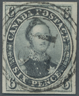 O Canada - Colony Of Canada: 1852, Freimarke: Prinz Albert 6 P Schwarzviolett Auf Gewöhnlichem Papier, Ausgesucht Schöne - ...-1851 Prephilately