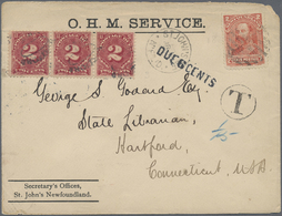 Br Neufundland: 1905. Envelope (corner Fault) Headed 'O.H.M. Service' Addressed To The United States Bearing SG 86, 2c O - 1857-1861