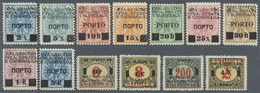 **/* Kroatien - Portomarken: 1900/1904. Set Of 13 Postage Due Stamps. Mint Or Unused. Certificated By Prof. V. Erce - Croatia