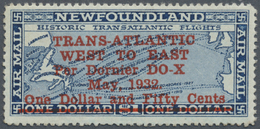 * Neufundland: 1932, Airmail Issue $1.50 On $1 Deep Blue With Red Opt. 'TRANS-ATLANTIC / WEST TO EAST / Per Dornier DO-X - 1857-1861