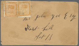 Br Prinz-Edward-Insel: 1863, 1d. Yellow-orange, Two Copies On Cover From "SUMMERSIDE OCT 14" (backstamped) To Port Hill  - Lettres & Documents