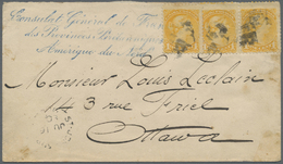 Br Canada: 1880. Envelope From The French Consul 'St. John 's Quebec' Addressed To Ottawa Bearing SG 75, 1c Bright Yello - Autres & Non Classés