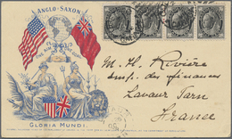 Br Canada: 1898. Illustrated Post Card 'Anglo Saxon/One Aim One Goal' Addressed To France Bearing SG 142, ½c Black (stri - Altri & Non Classificati