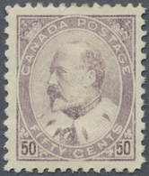 * Canada: 1908, KEVII 50 C. Deep Violet, Unused Mounted Mint (SG 187, GBP 500.-) - Autres & Non Classés