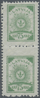 **/ Lettland: 1919, Freimarken: Symbolik, 75 K Im Senkrechten Paar Mit Seltener Mittelzähnung L 9¾, Einwandfrei Po - Latvia